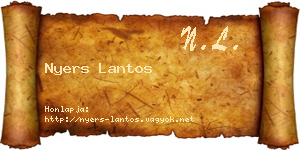 Nyers Lantos névjegykártya